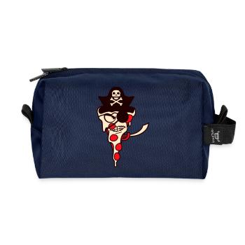Nasty Fast Food Pizza Pirate Captain Eye Patch - Recycled Toiletry Zip Bag - navy - Front