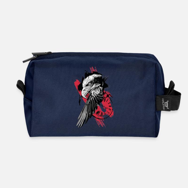 Trash Polka // Illustration - Recycelte Kulturtasche - Navy