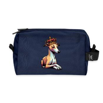 Whippet Greyhound Whippets Greyhound Owner - Recycled Toiletry Zip Bag - navy - Front