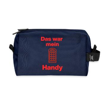 That was my phone – Retro Call! Back then, in the past - Recycled Toiletry Zip Bag - navy - Front