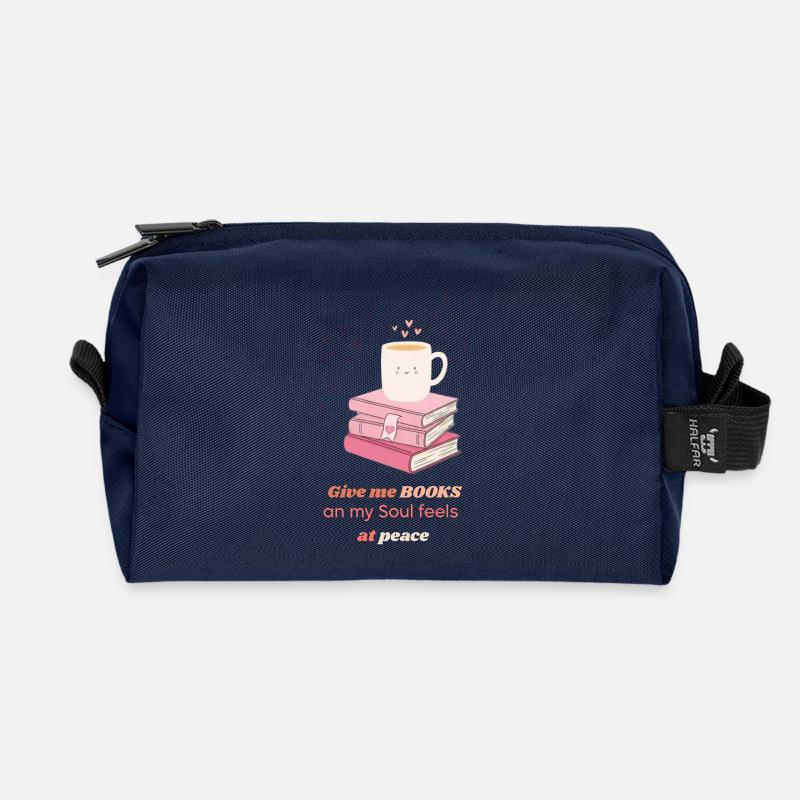 Give me books - Recycelte Kulturtasche - Navy
