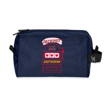 Jackpot - You are my main prize - Recycled Toiletry Zip Bag - navy - Front