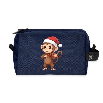 Weihnachtsaffe spielt Geigenkunst - Recycelte Kulturtasche - Navy - Vorne