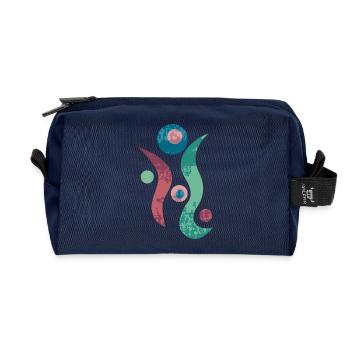 Yoga design_43 - Recycled Toiletry Zip Bag - navy - Front