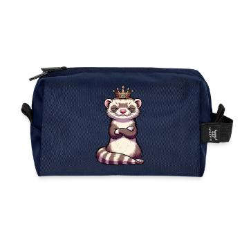 Frettchen Frettchenhalter Frettchenbesitzer - Recycelte Kulturtasche - Navy - Vorne