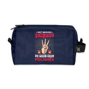 Nageldesigner Nageldesignerin Kosmetik Nagelstudio - Recycelte Kulturtasche - Navy - Vorne