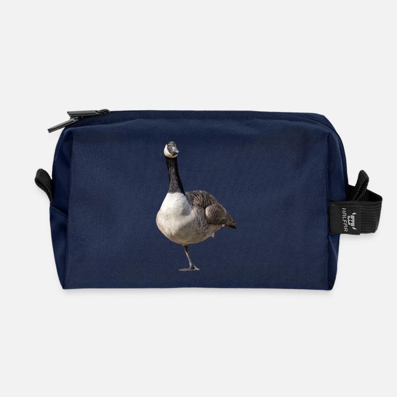 Kanadische Gans auf einem Bein - Recycelte Kulturtasche - Navy
