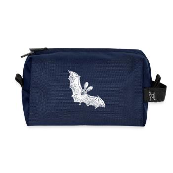 Retro Fledermaus Halloween Party - Vintage Weiß - Recycelte Kulturtasche - Navy - Vorne