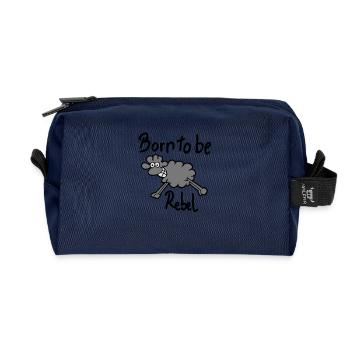 Born to be ... - Recycled Toiletry Zip Bag - navy - Front