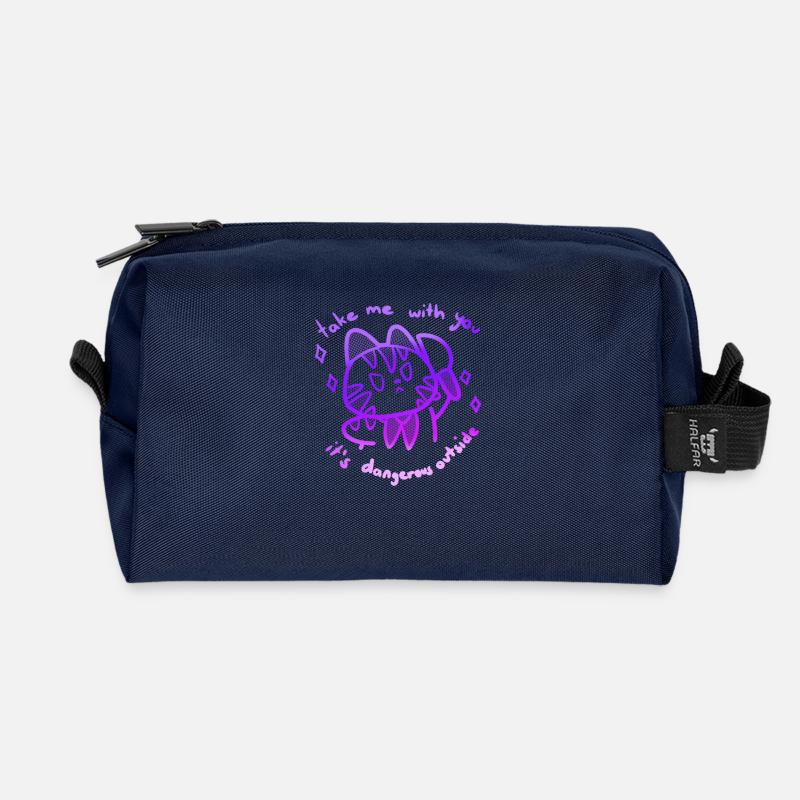 Take me with you - Recycelte Kulturtasche - Navy