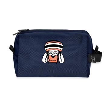 Dog Reggae Dreadlocks Hat Chill Relaxed Cool - Recycled Toiletry Zip Bag - navy - Front