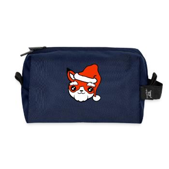 Fuchs Weihnachtsmann Weihnachten Mütze Nikolaus - Recycelte Kulturtasche - Navy - Vorne