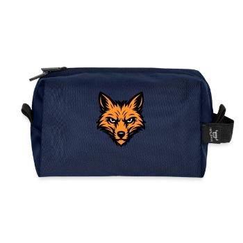 Fox Head Animal - Recycled Toiletry Zip Bag - navy - Front
