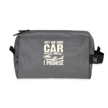 Juste une voiture de plus, je vous promets - Cadeau drôle d’amateur de voitures - Trousse de toilette en tissu recyclé - anthracite - Devant