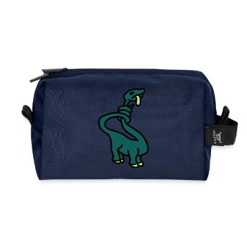 stranglesaurus_dino_3c - Trousse de toilette en tissu recyclé - marine - Devant