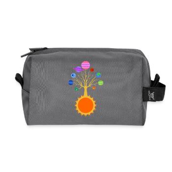 Solar System Tree - Recycled Toiletry Zip Bag - anthracite - Front