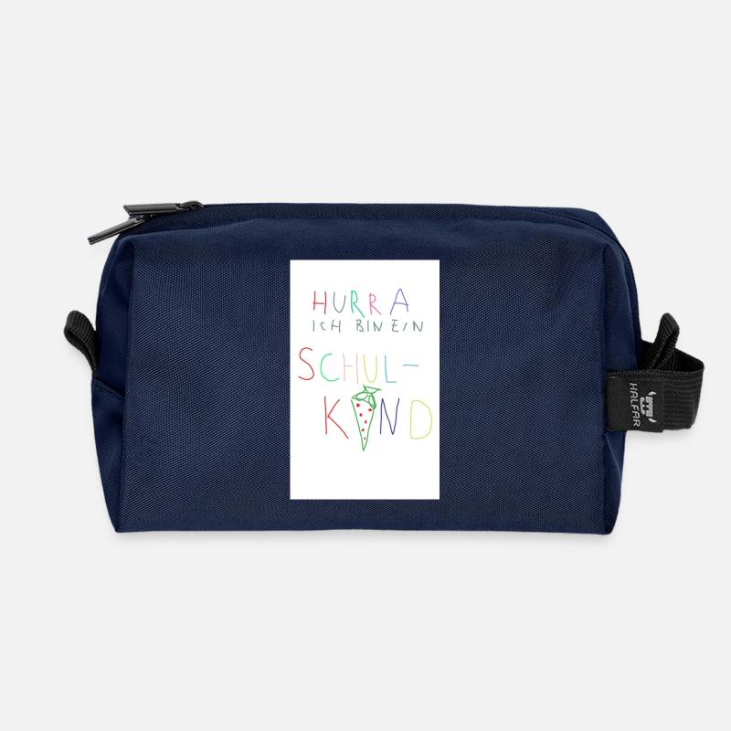 Schulkind, Einschulung, Geschenk - Recycelte Kulturtasche - Navy