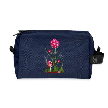 Garten Blumen, Blume Frühjahr, Sommer, Geburtstag - Recycelte Kulturtasche - Navy - Vorne
