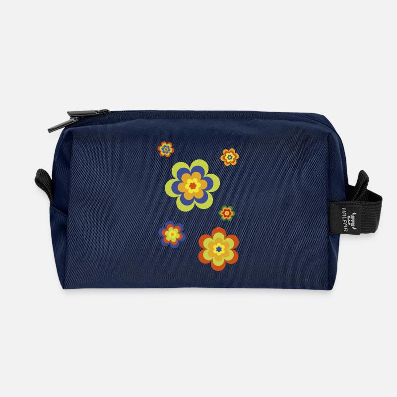 limited edition 3a flower power - Recycelte Kulturtasche - Navy