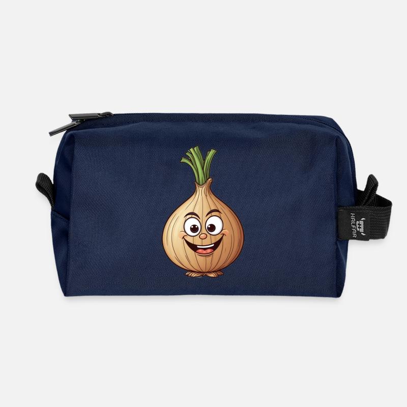 Cartoon Zwiebel perfektes Geschenk - Recycelte Kulturtasche - Navy