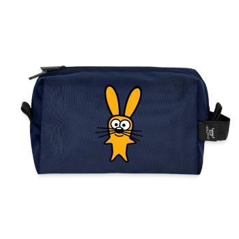 Bunny Rabbit Bunny Cartoon Small Animal Cute - Recycled Toiletry Zip Bag - navy - Front