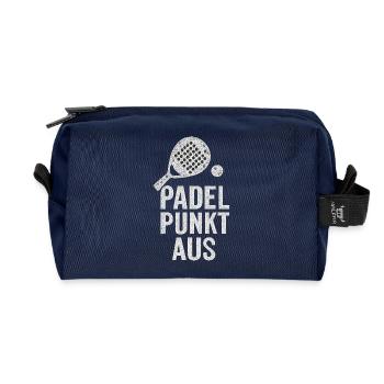 Padel. Punkt. Aus. – Statement Design - Recycelte Kulturtasche - Navy - Vorne