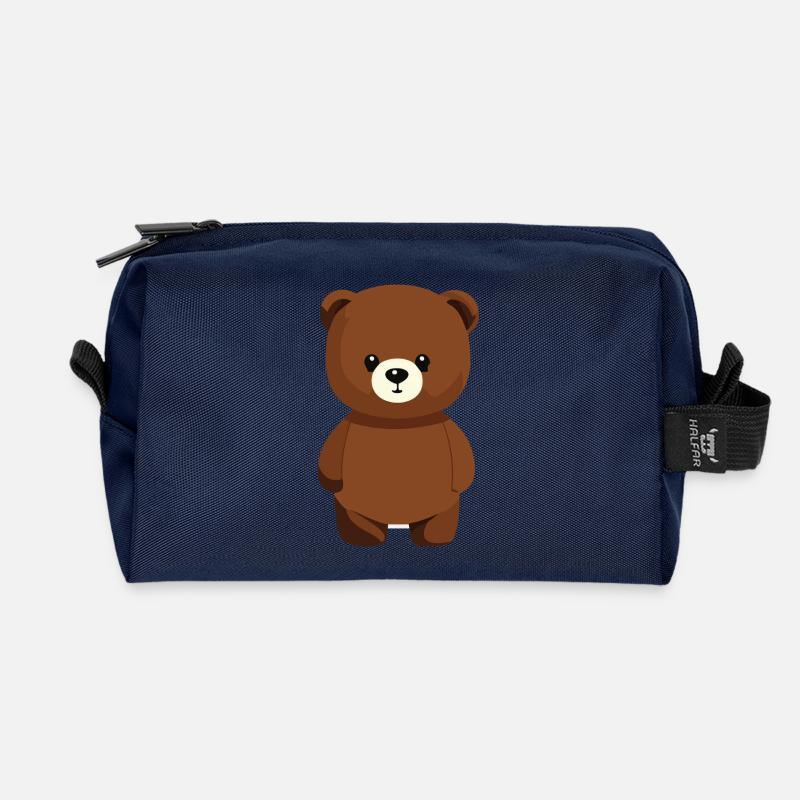 Karikatur Bär - Recycelte Kulturtasche - Navy