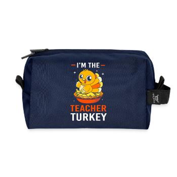 Teacher Thanksgiving Teacher - Recycled Toiletry Zip Bag - navy - Front