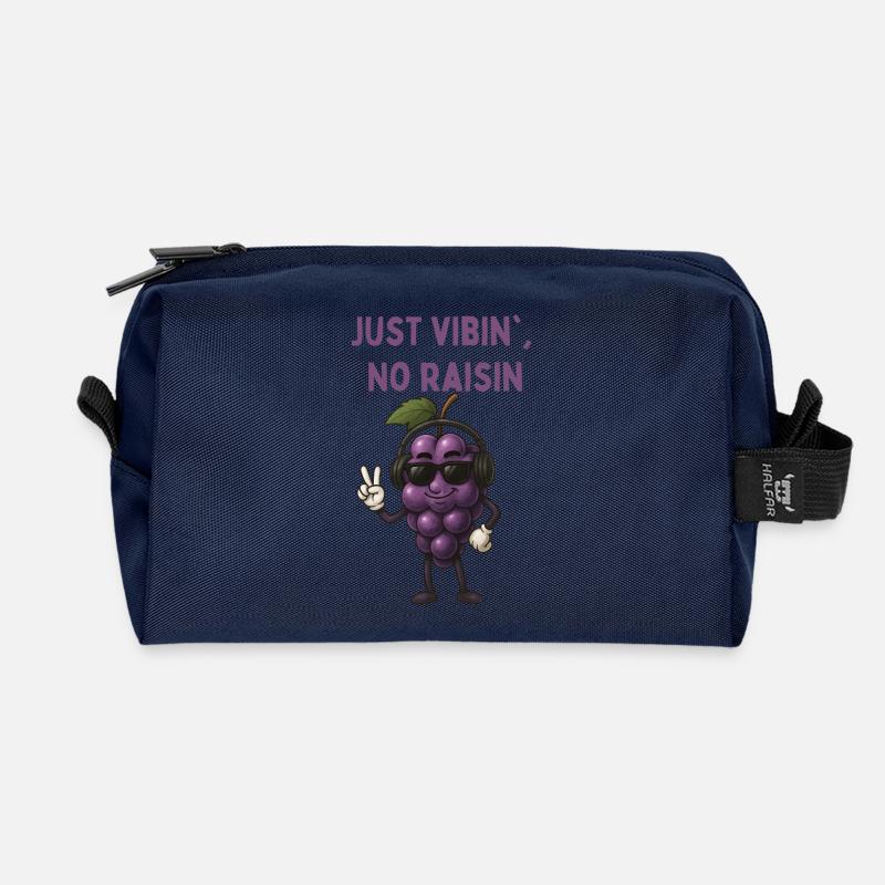 Vibrierende Traube mit Kopfhörern - Recycelte Kulturtasche - Navy