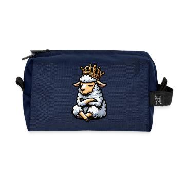 Moutons, moutons, bergers, bergers, bélier, béliers - Trousse de toilette en tissu recyclé - marine - Devant