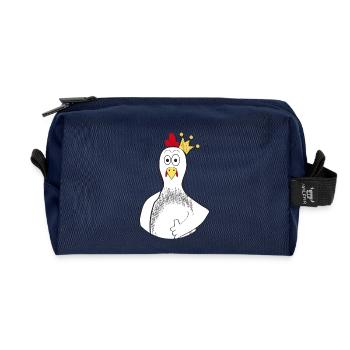 Huhn mit Krone - Recycelte Kulturtasche - Navy - Vorne