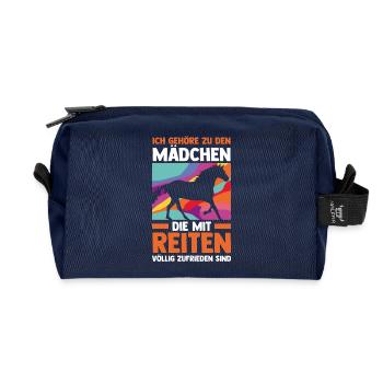 Reiten Pferdeliebhaber Reiterhof Pferde - Recycelte Kulturtasche - Navy - Vorne