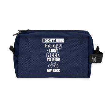 I don't need therapy, just my bike - Recycled Toiletry Zip Bag - navy - Front