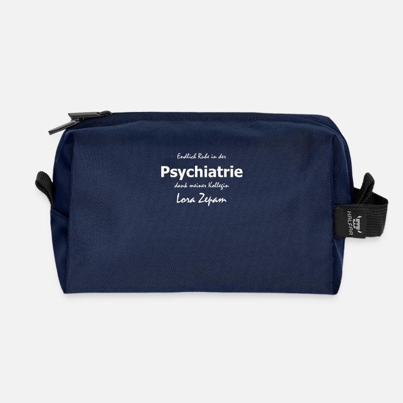 Ruhe in der Psychiatrie - Recycelte Kulturtasche - Navy