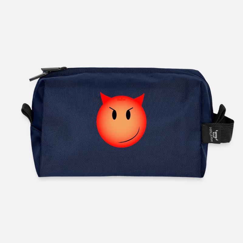 böser smiley - Recycelte Kulturtasche - Navy