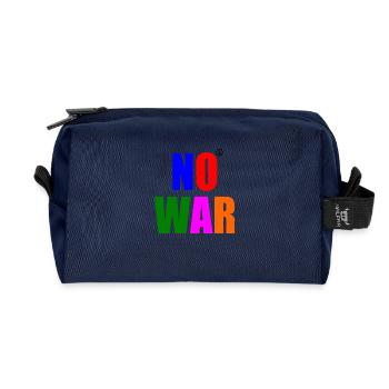No war - Recycled Toiletry Zip Bag - navy - Front
