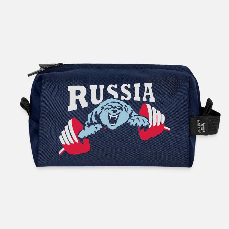 Russia Bear - Recycelte Kulturtasche - Navy