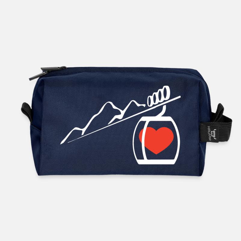 Skifahren - Recycelte Kulturtasche - Navy