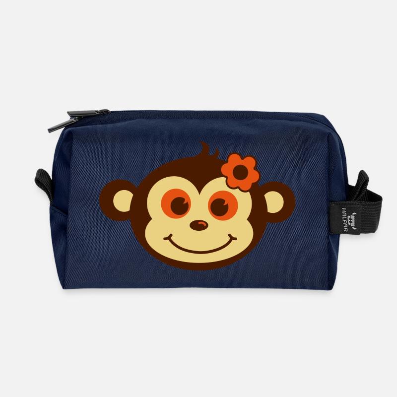 Affe Kaffee Girl 2 - Recycelte Kulturtasche - Navy