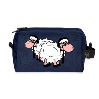 2 mouton lunettes de soleil musique fête DJ équipe amis - Trousse de toilette en tissu recyclé - marine - Devant