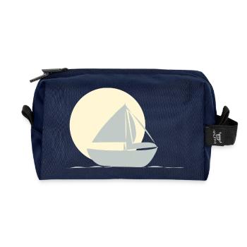 Segeln mit dem Boot - Recycelte Kulturtasche - Navy - Vorne