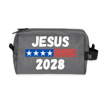 Jesus for President 2028 - Recycled Toiletry Zip Bag - anthracite - Front