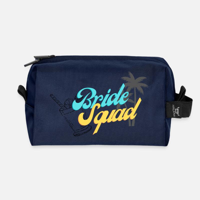 Bride Squad Tropical Sunset Design - Trousse de toilette en tissu recyclé - marine