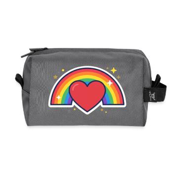 Cœur, arc-en-ciel, fierté, amour - Trousse de toilette en tissu recyclé - anthracite - Devant