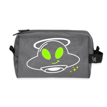 Pilote extraterrestre d’OVNI mignon Kawaii Vector - Trousse de toilette en tissu recyclé - anthracite - Devant