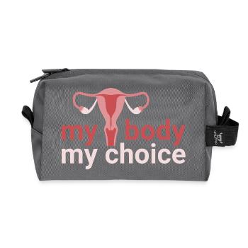 my body. my_choice. - Recycelte Kulturtasche - Anthrazit - Vorne