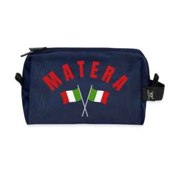 Emblème des drapeaux italiens croisés de Matera - Trousse de toilette en tissu recyclé - marine - Devant