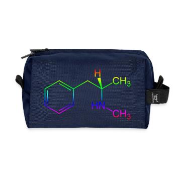 Methamphetamine Crystal Meth structural formula - Recycled Toiletry Zip Bag - navy - Front