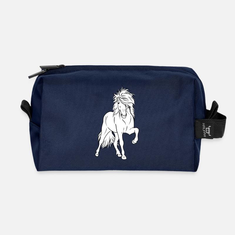 Island Hengst sw - Recycelte Kulturtasche - Navy