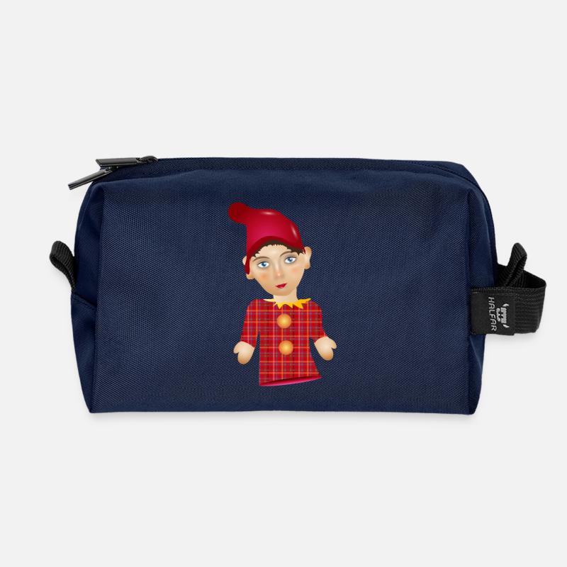 Der Kasper oder auch Kasperle als Puppen Figur - Recycelte Kulturtasche - Navy